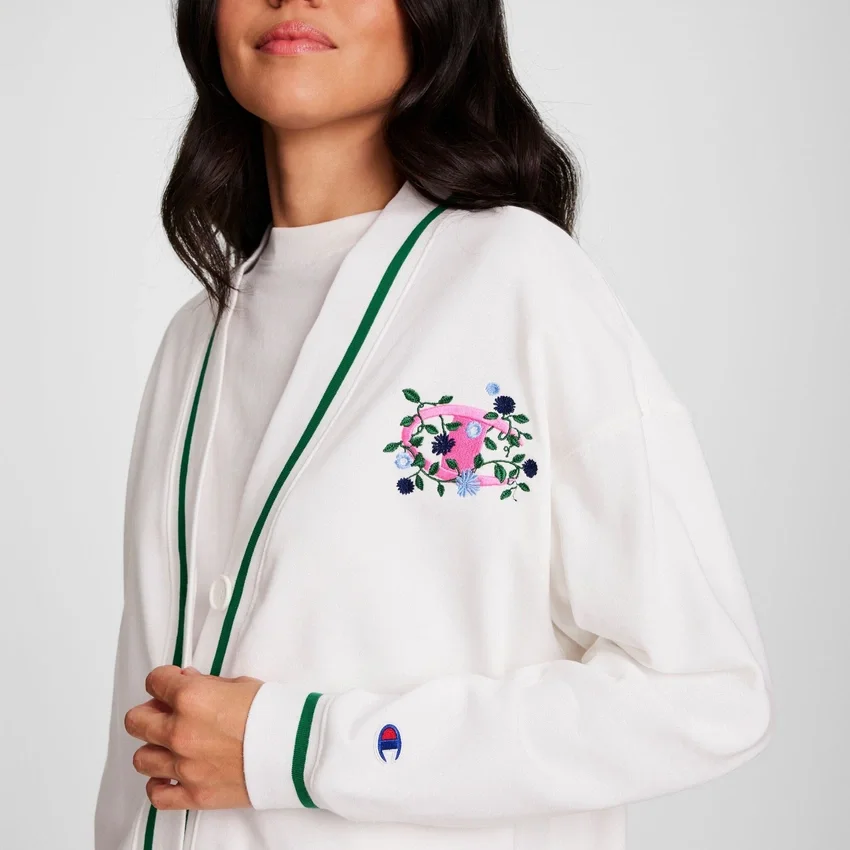 Cardigan Country Club, C Logo floral brodé