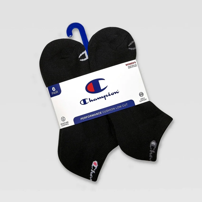 Lot de 6 paires de chaussettes basses rembourrées pour femme
