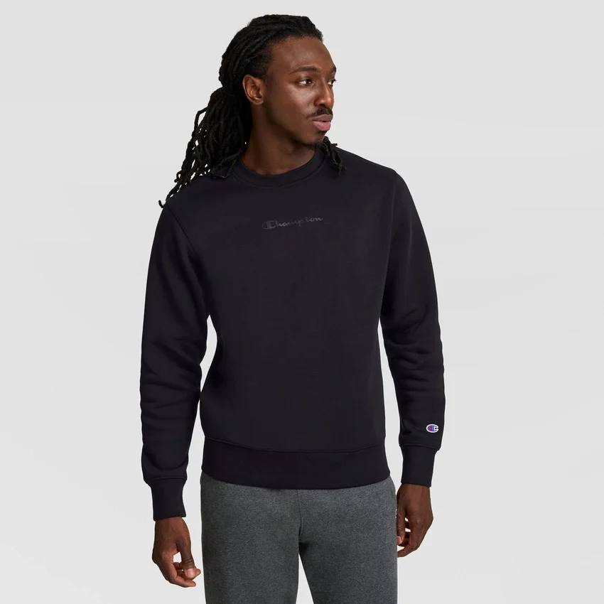 Sweat-shirt à col rond Powerblend, Script Logo ton sur ton