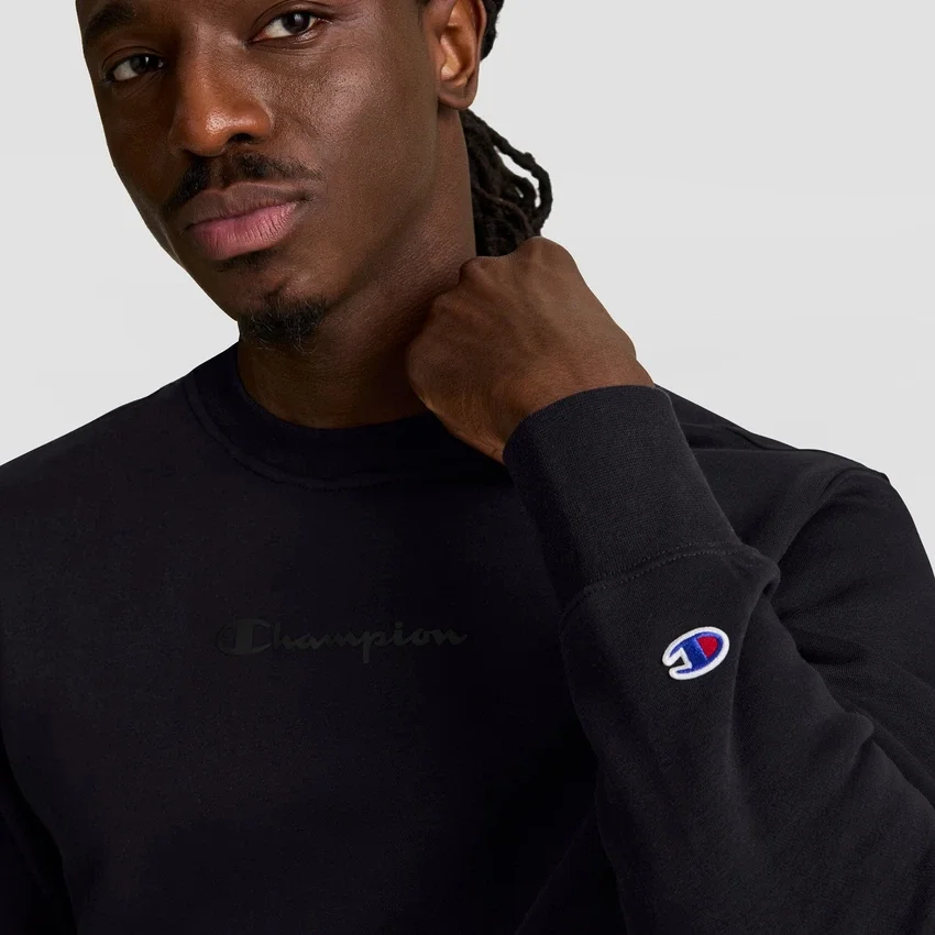 Sweat-shirt à col rond Powerblend, Script Logo ton sur ton