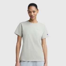 T-shirt classique, inscription ton sur ton sur la poitrine gauche