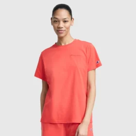 T-shirt classique, inscription ton sur ton sur la poitrine gauche