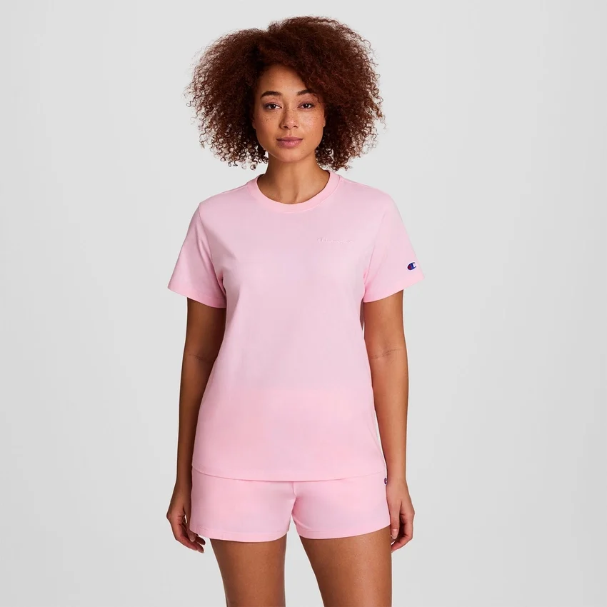 T-shirt classique, inscription ton sur ton sur la poitrine gauche
