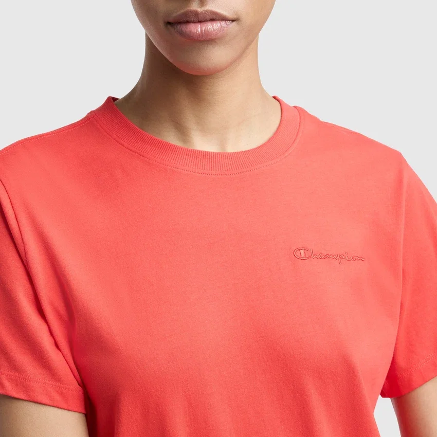 T-shirt classique, inscription ton sur ton sur la poitrine gauche