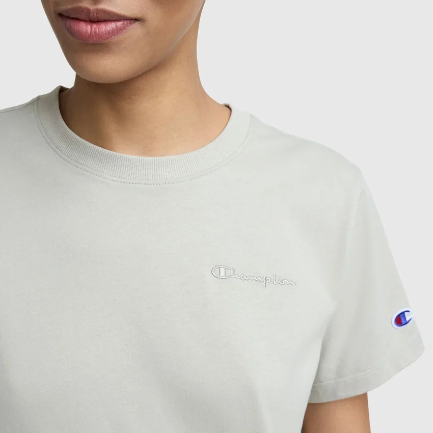 T-shirt classique, inscription ton sur ton sur la poitrine gauche