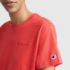 T-shirt classique, inscription ton sur ton sur la poitrine gauche
