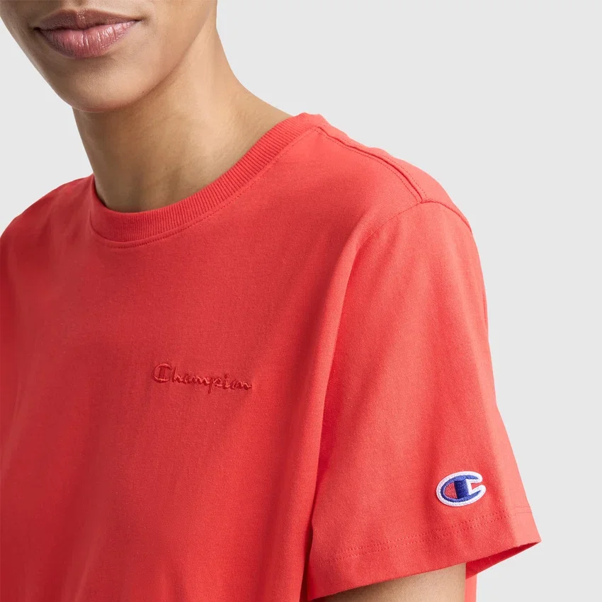 T-shirt classique, inscription ton sur ton sur la poitrine gauche