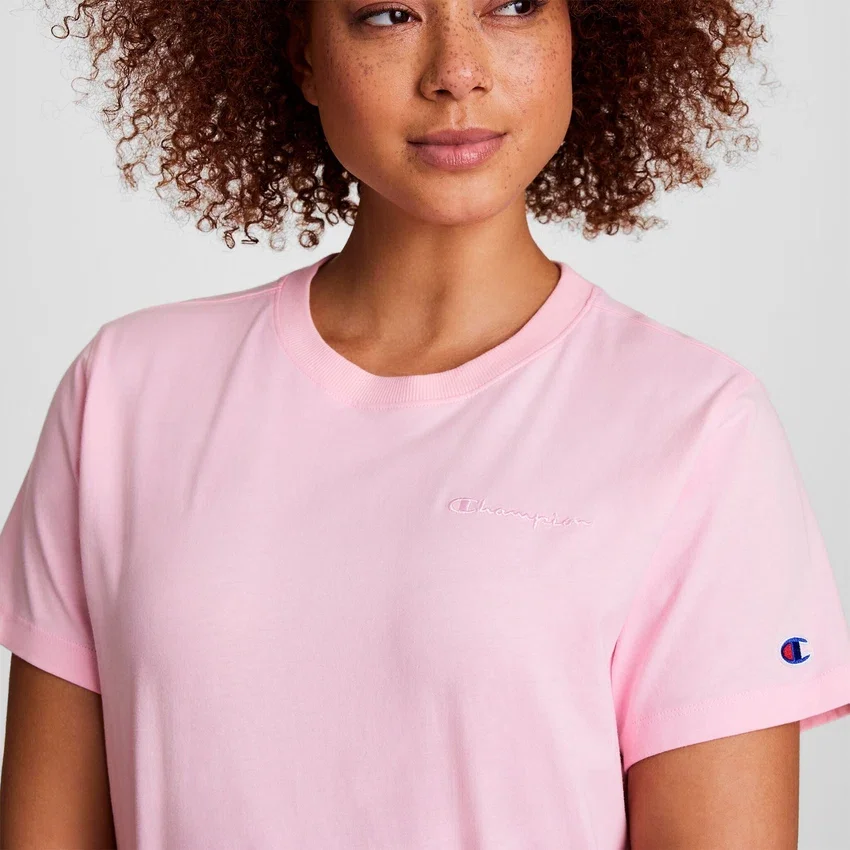 T-shirt classique, inscription ton sur ton sur la poitrine gauche
