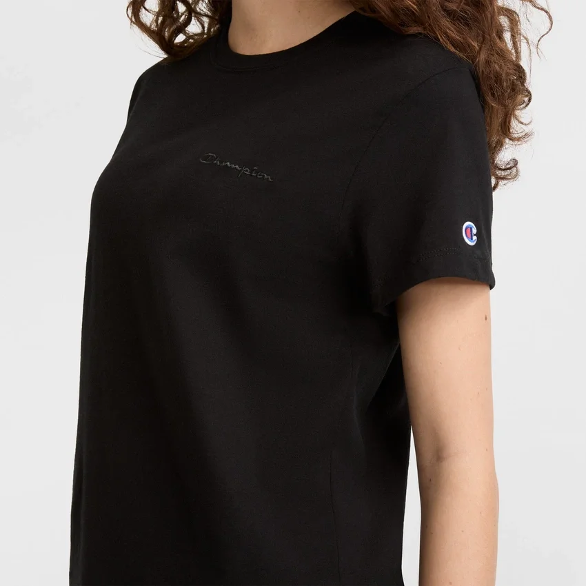 T-shirt classique, inscription ton sur ton sur la poitrine gauche