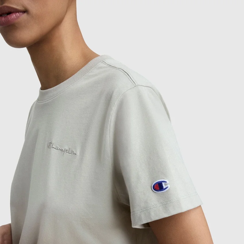 T-shirt classique, inscription ton sur ton sur la poitrine gauche