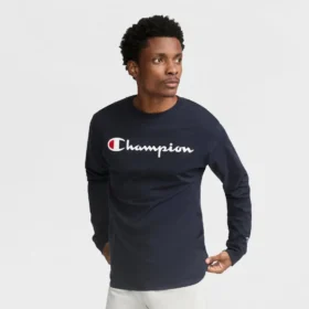 T-shirt classique à manches longues et imprimé graphique, Script Logo