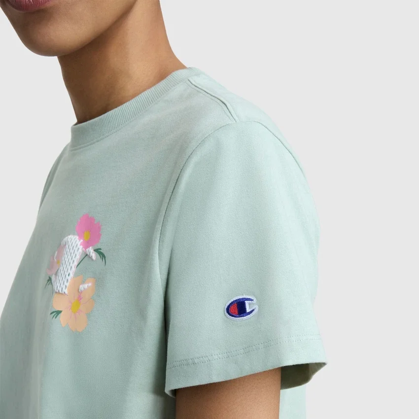 T-shirt à motif « C » floral en maille, C Logo