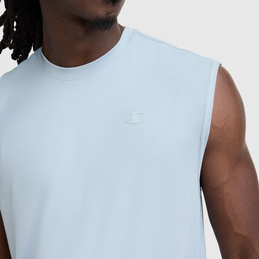 T-shirt musclé à col rond Sport, Script Logo